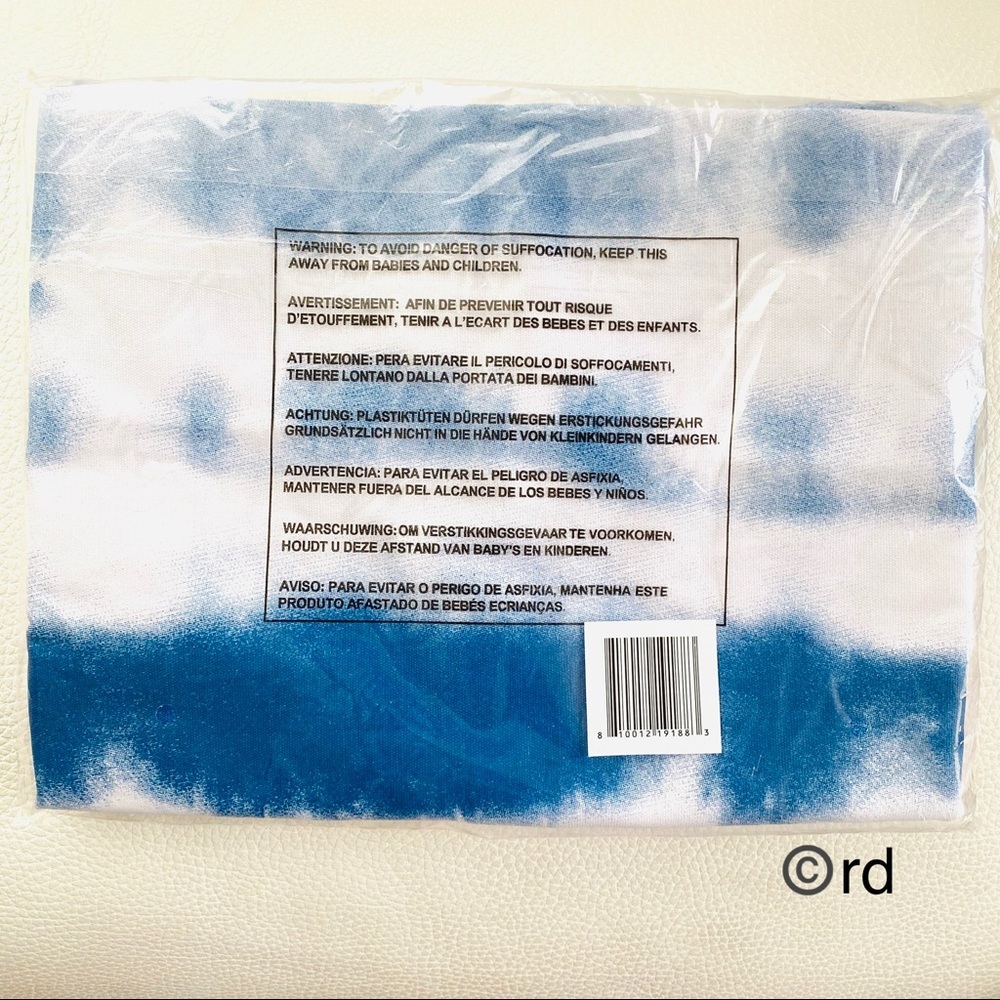 Bloomingdale's Canvas Tote Bag Blue Tie Dye - Picture 7 of 7